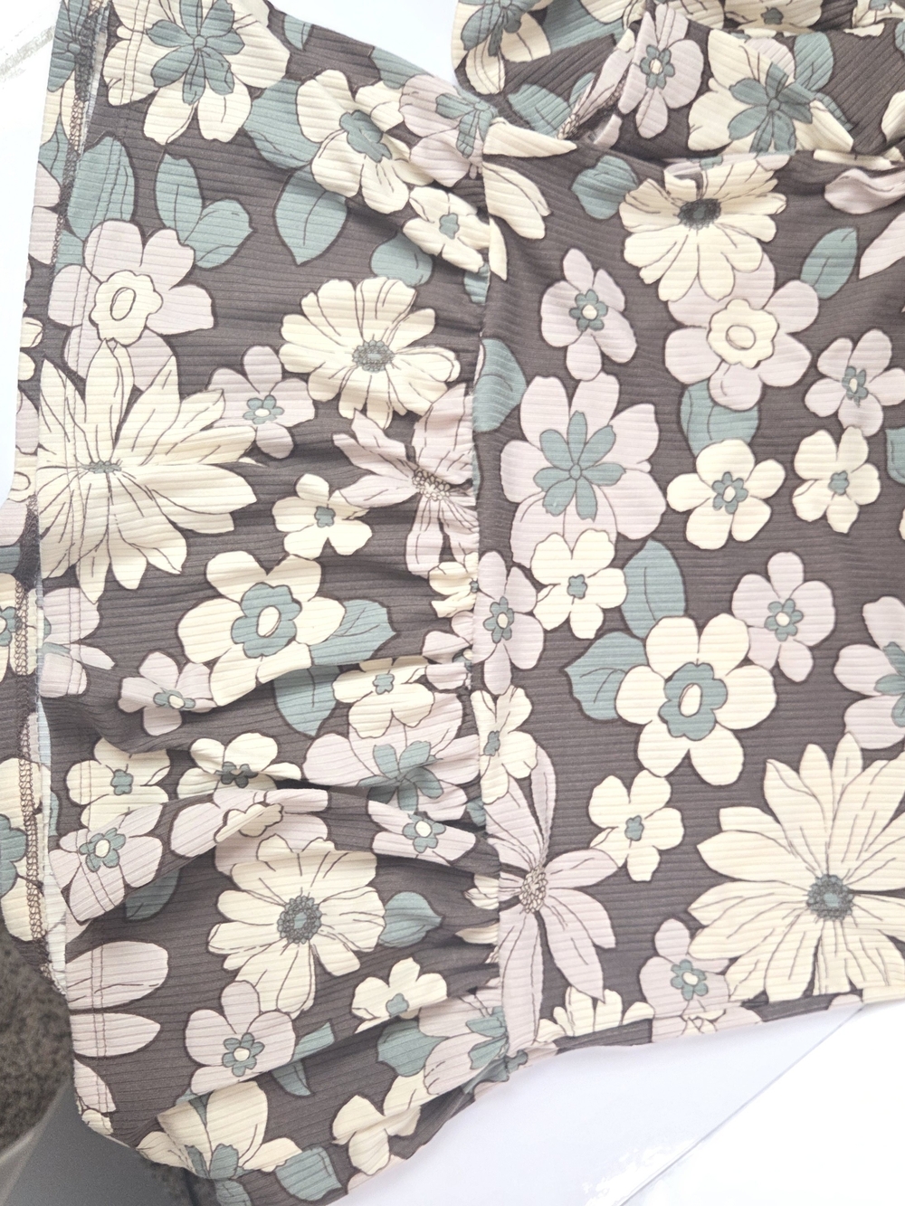 Three Bird Nest Brown Floral Wide-Leg Drawstring Pants - Picture 7 of 12
